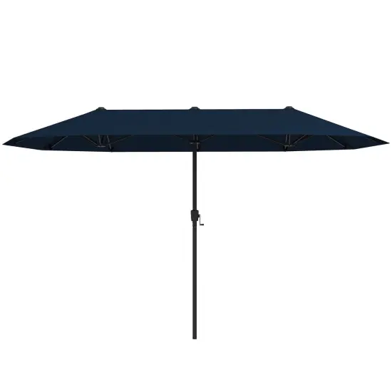 Costway 13 FT Large Patio Umbrella Outdoor Double-Sided Table Market Umbrella for Garden Beige/Brown/Gray/Navy/Orange/Wine {1}
