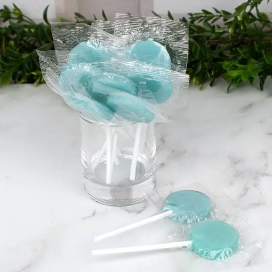Just Candy Light Blue Flat Lollipops {4}