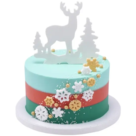 Deer and Pine Trees Gum Paste Layon {3}