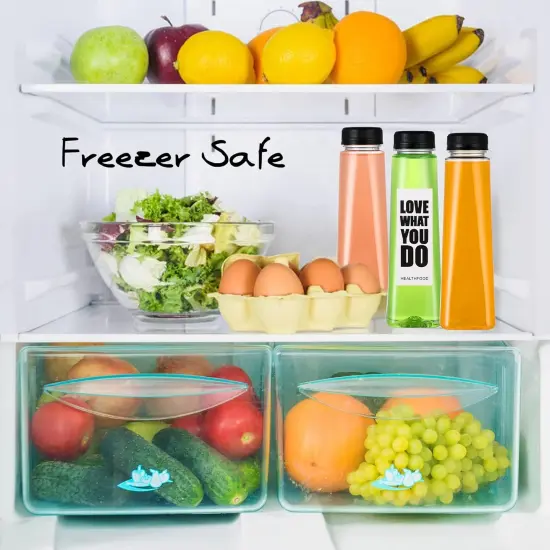 24 Pack 12oz Empty PET Plastic Juice Bottles with Leak-Proof Caps Lids {4}