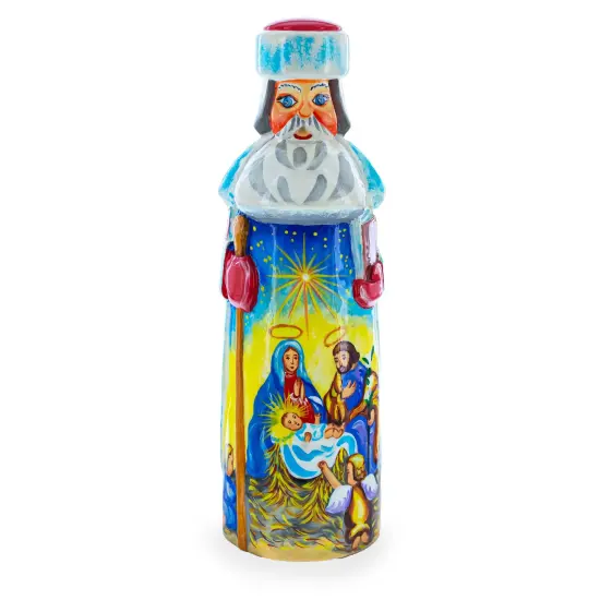 Nativity Newborn King Hand Carved Wooden Santa Figurine 7.25 Inches {1}