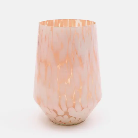 Modern And Decorative White Splutter Hurricane Glass Vase-7X10 Inch {2}