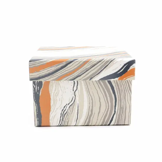 Handmade Paper Square Gift Box - Set of 2, 5 X 5 X 3 Inch {5}