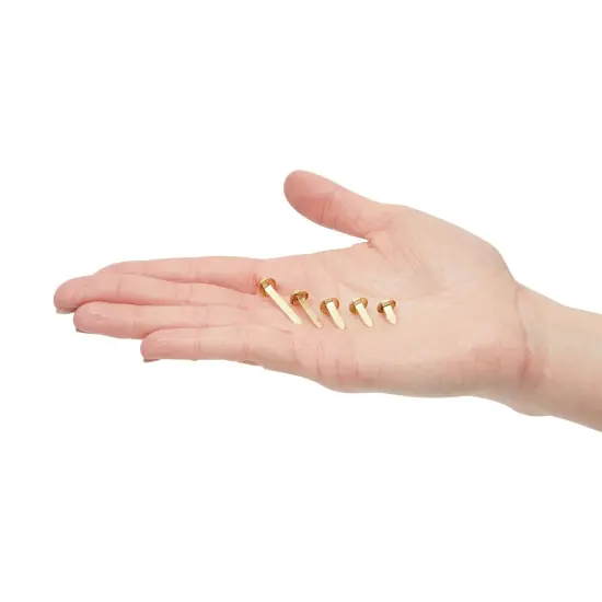 500 Pieces Mini Metal Brads for Crafts, Split Pin Brass Paper Fasteners for Scrapbooking, Handmade Cards, DIY Projects, 5 Assorted Sizes (0.37-Inch to 1-Inch Brads) Gold {6}