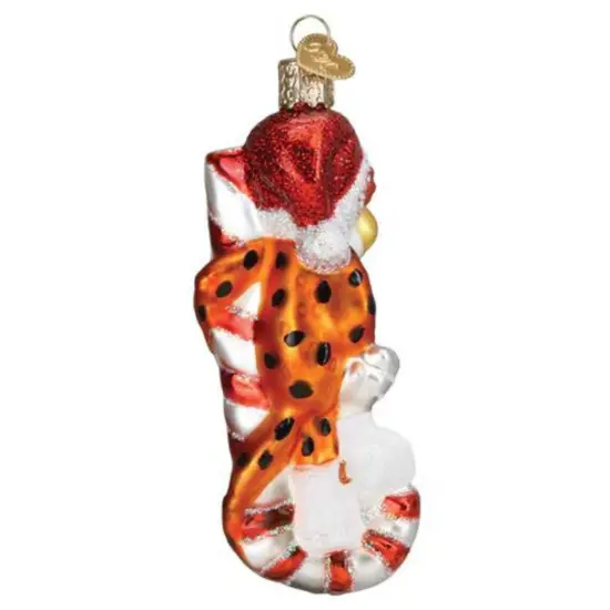 Old World Christmas 4.0 Inch Chester Cheetah On Candy Cane Christmas Tree Ornament , Ornament Snack Chips Orange {2}