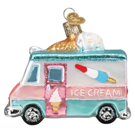 Old World Christmas 3.0 Inch Ice Cream Truck Tree Ornament , Sugar Cone Sprinkles Treat Multicolored {2}