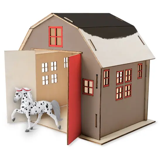 Breyer Horses Stablemates Series - Paint Your Own Barn and Horse {4}