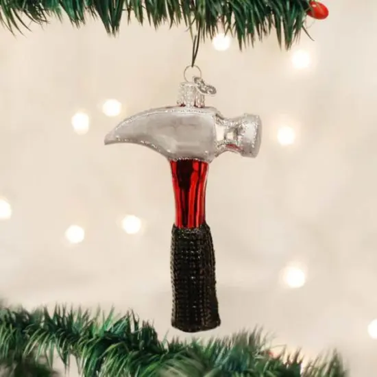 Old World Christmas 4.5 Inch Claw Hammer Christmas Tree Ornament , Ornament Tools Red {3}