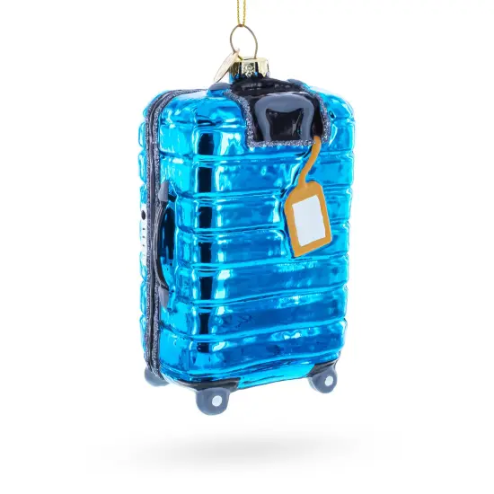 Hawaii Travel Suitcase Glass Christmas Ornament {3}