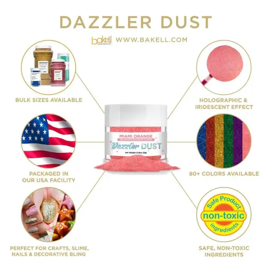Miami Orange Electric Dazzler Dust&reg; 5 Gram Jar {4}