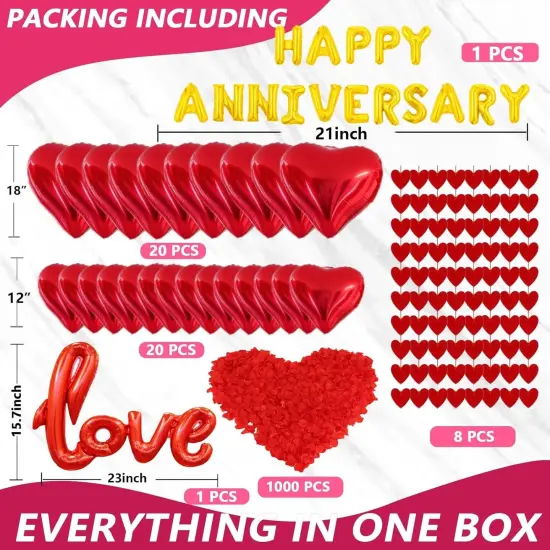 Happy Anniversary Decorations - Balloons Arch Kit, Banner {4}