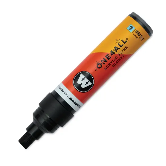 Molotow One4All Acrylic Marker - 4-8 mm Tip, Black Glossy, Chisel Tip {1}