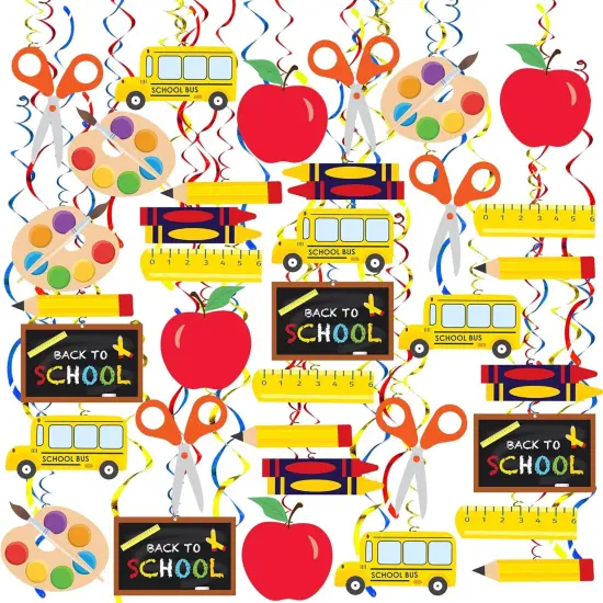 Hanging Swirls for Back to School Decorations - Pack of 46 {1}