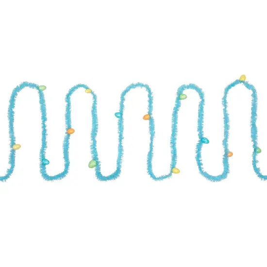 Northlight Tinsel Garland with Easter Eggs - 25' - Blue {6}