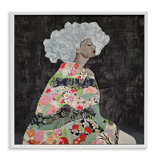 Stupell Industries Floral Dress Woman Framed Giclee Wall Art Design by Coco Good {1}