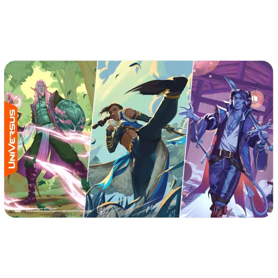 UniVersus: Critical Role: Heroes of Exandria - Caduceus, Beauregard & Mollymauk of The Mighty Nein Playmat - 24x14", Neoprene, Tabletop Game Accessory {1}