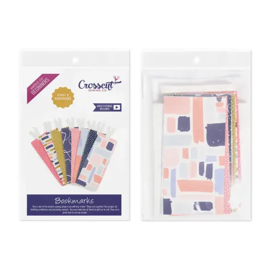 Crosscut Sewing Co.&reg; Bookmark Sewing Project Kit for Beginners Abstract blue {2}