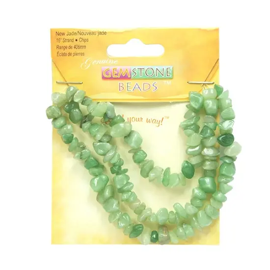 6 Packs of New Jade Chips 16 Inch Strand {2}