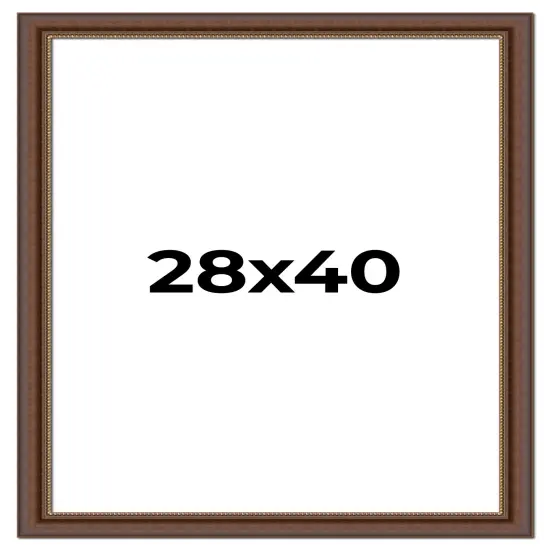 Traditional Brown Picture Frame - UV Acrylic, Foam Board Backing, Hanging Hardware {1}