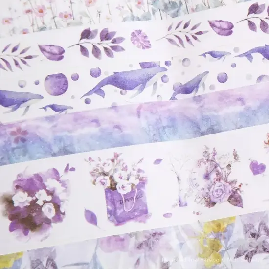 Designer Purple Botanicals Masking Washi Tape {3}