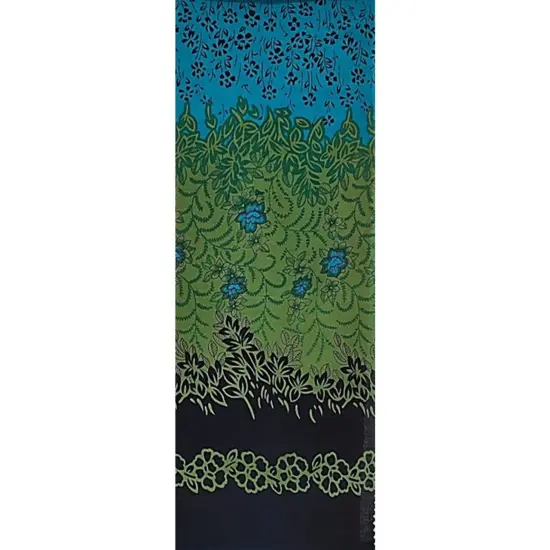 1 Yard Navy & Turquoise Double Border Voile Cotton Fabric 44/45" Wide Lightweight Material {3}