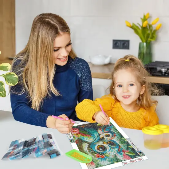 DIY 5D Owls Diamond Art Painting Kit {4}