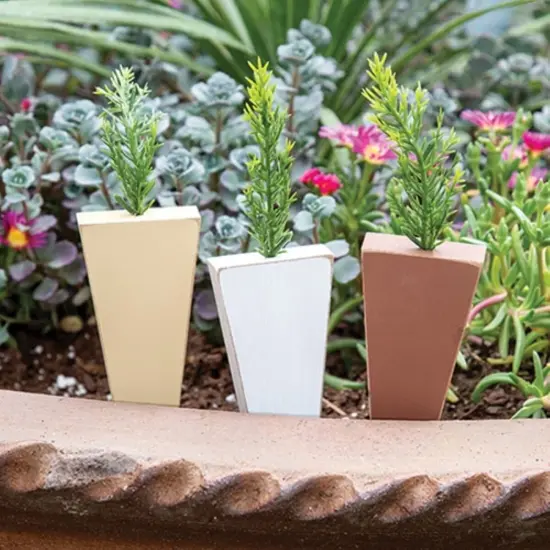 3 Asstd. Wooden Deco Carrots with Rustic Painted Finish for Spring Decor {5}