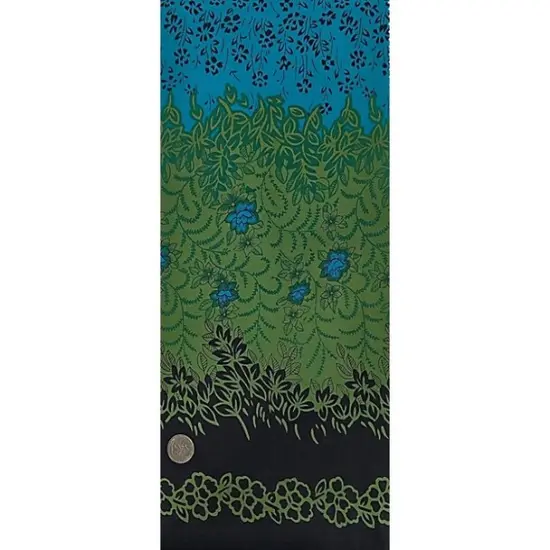 1 Yard Cotton Voile Fabric Double Border Navy or Turquoise Print 44/45" Width Apparel Fabric {2}