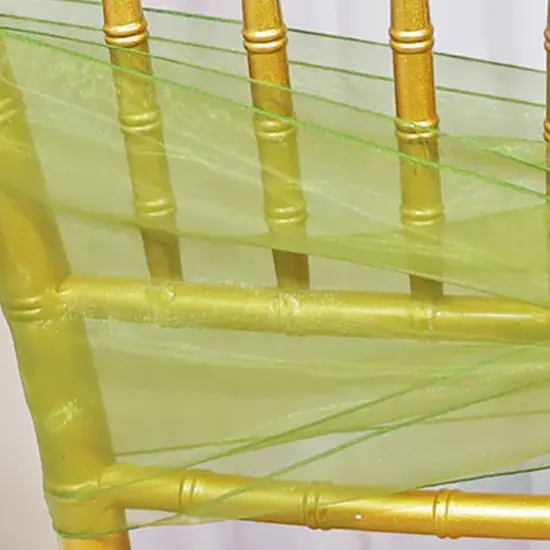 10 Pieces Moss Green Organza Chair Sashes 8"x108" Elegant Wedding & Event Decor {5}