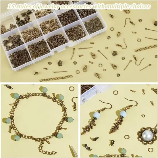 870 Pcs Jewelry Finding Kits with Lobster Claw Clasps {4}