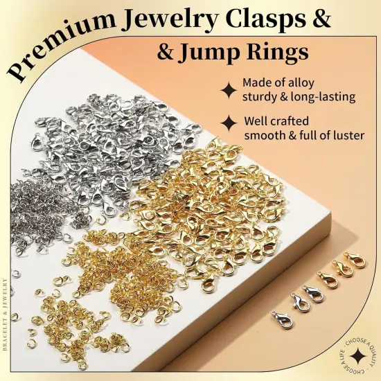 801 PCS Lobster Claw Clasps and Jump Rings(	Gold & Silver) {3}