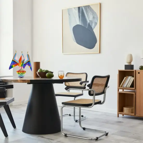 12 Pack Progress Rainbow Gay Pride Stick Flag Small Mini Hand Held LGBT Flags {2}