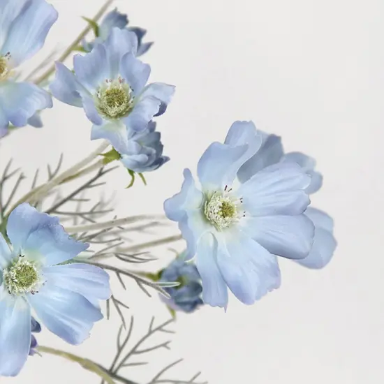 2 Pcs Artificial Fake Flowers Plants Cosmos Silk Flower Arrangements Wedding Bouquets Decorations Plastic Floral Table Centerpieces for Home Kitchen Garden Party Decor Approx 23.6'' High - Light Blue {4}