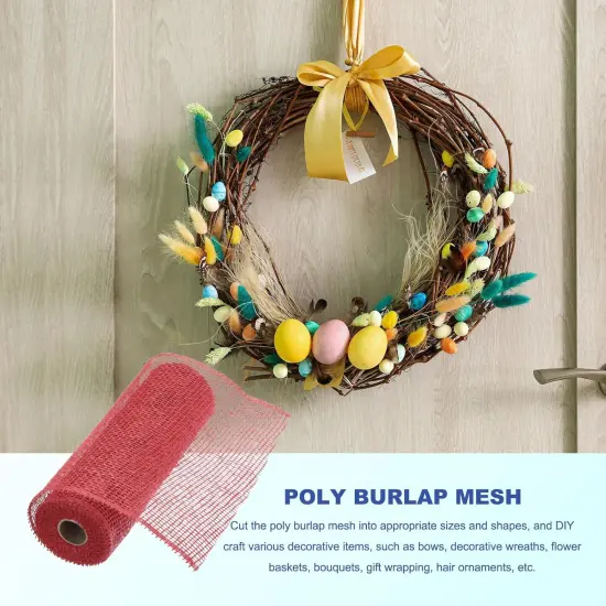 Poly Burlap Mesh for Wreath, Decorative Mesh Fabric Ribbon {3}