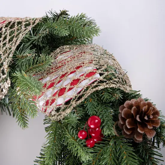 Gold Stretchable Glitter Metallic Mesh Ribbon Wired Web Ribbon Wide {4}