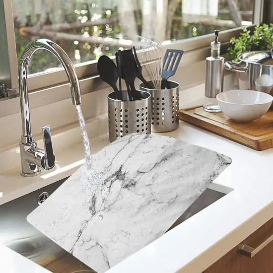Marble Placemats Washable for Dining Table Set of 6 Thin Environmental Table Mats Wipeable Easy Clean {3}