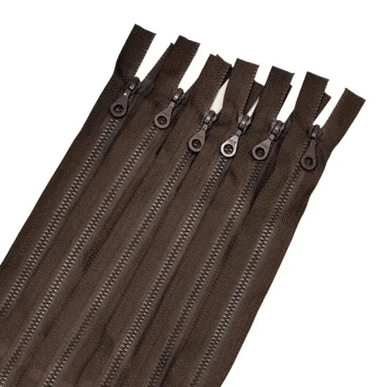 Deep Brown Molded Plastic Zipper D4 18 Inches Open Bottom Separating {2}