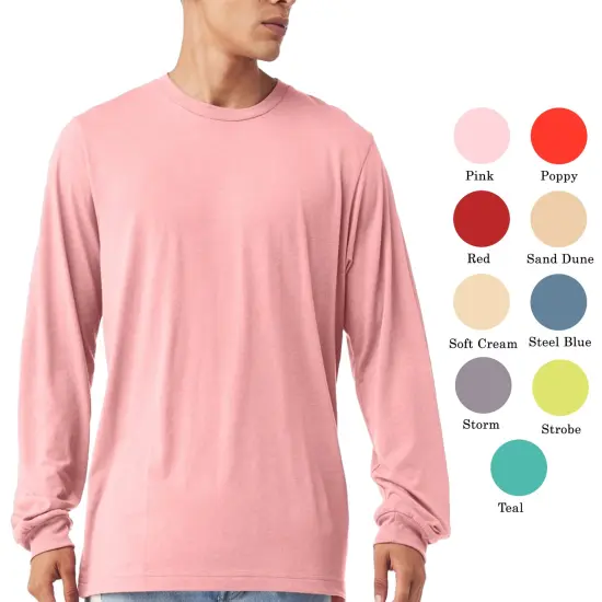 Bella + Canvas Long Sleeve T-Shirt, Men&rsquo;s Heavy Cotton Jersey Tee, Multicolor Asphalt {8}