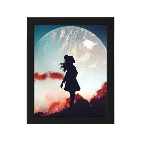 8x10" Black Frame with Plastic Front Protection &ndash; For Hanging or Standing, Compatible with ALFTA Adhesive Hook {2}