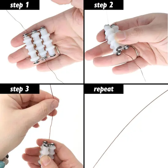 The Beadsmith Wire Straightener &ndash; Wire Elements &ndash; 1.75&rdquo; x 1.5&rdquo; with Three 1.2&rdquo; Nylon Rollers &ndash; Straighten Wire, Remove Bends, Kinks and Prepare for Wire Wrapping and Jewelry Making {3}