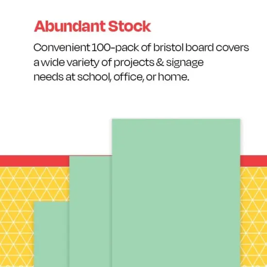 School Smart Folding Bristol Board, 12 x 18 Inches, Green, Pack of 100 {6}