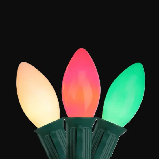 Northlight Opaque C9 Christmas String Lights - Green Red and White - 24' Green Wire - 25ct {1}