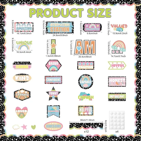 39Pcs Composition Affirmation Station Bulletin Board Set {2}