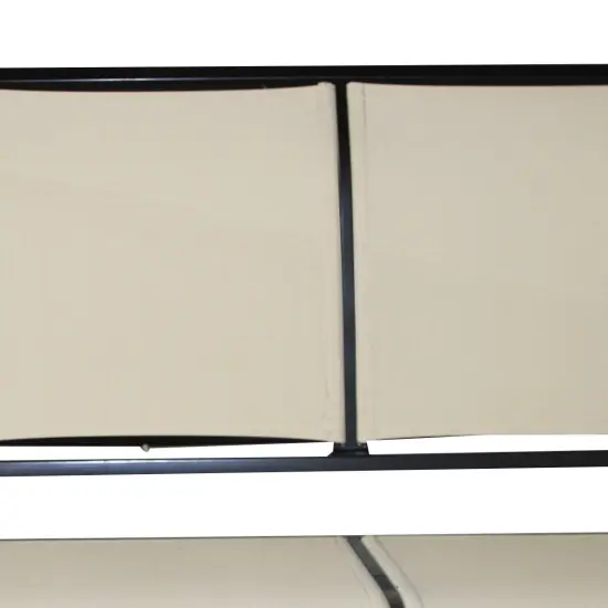 Costway 3 Person Outdoor Patio Swing Canopy Awning Yard Furniture Hammock Steel Beige {6}