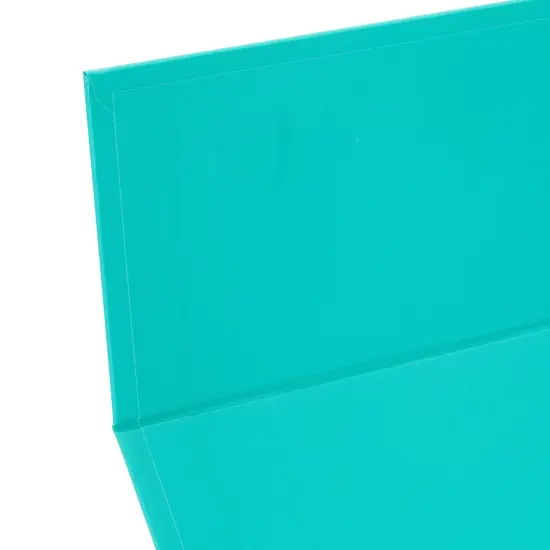 6 Pack Proposal Boxes with Lid for Groomsmen, Bridesmaid, 9.5 x 9.5 x 3.5 Inch Square Glossy Teal Magnetic Gift Box for Parties, Retail {7}