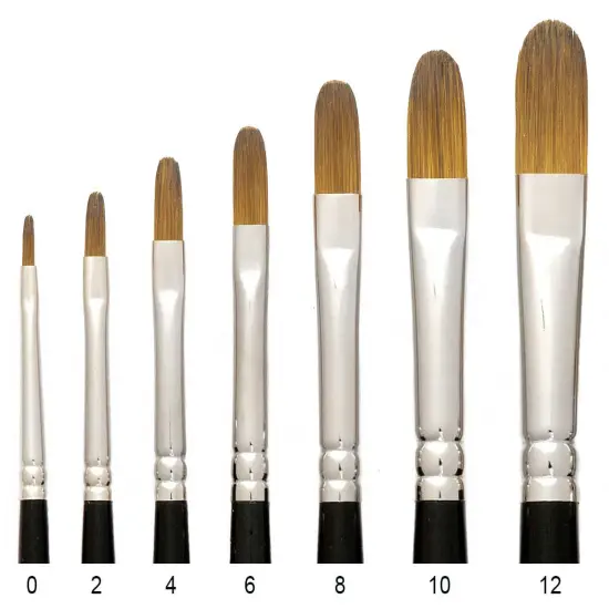Trekell Sienna Synthetic Red Sable Long Handle Artist Brushes for Oil, Watercolor and Acrylic Painting {5}
