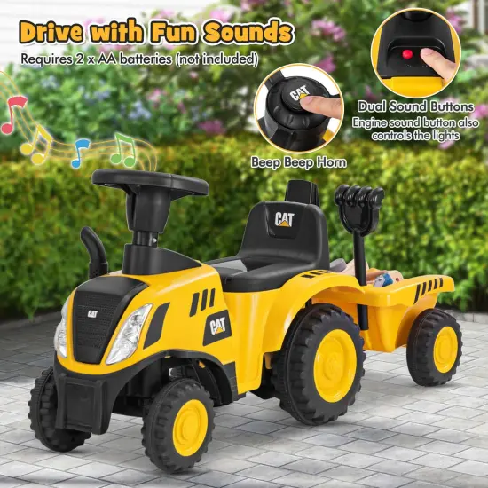 Costway Kids Ride on Tractor Licensed Caterpillar Foot to Floor Sliding Car with Shovel {6}