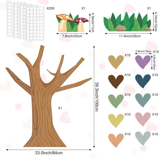 Boho Classroom Tree Bulletin Board Set with Heart Cutouts {3}