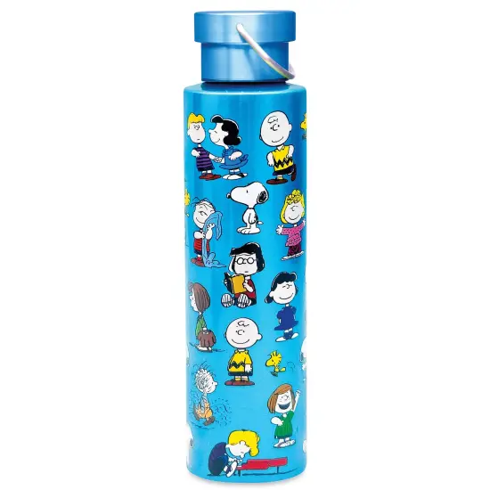 Collections Etc Peanuts Stainless Steel Bottle with Handle on Lid, 24 oz. {1}