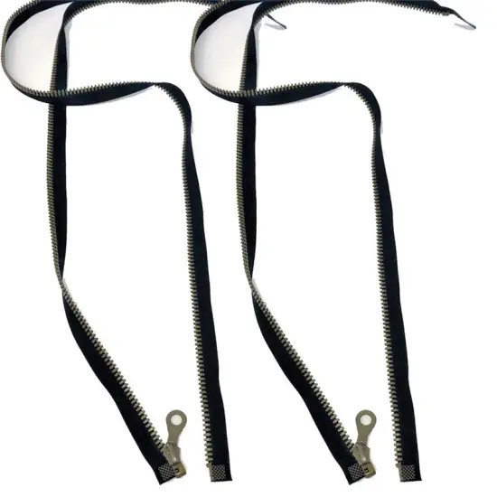 Zipper &ndash; Black 25.5" Plastic Molded 3 Brown Teeth Separating Open Bottom {6}